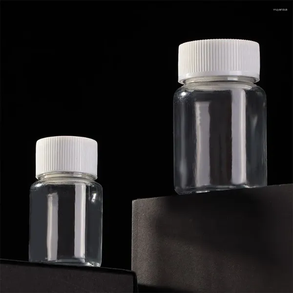 Botellas de almacenamiento Pet PeT Plastic Powder Reactivo Reactivo Vials Botella de spray Sello recargable