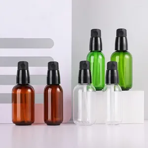 Bouteilles de rangement pour animaux de compagnie rechargeable 50 ml / 80 ml d'émulsion de canard bouche cosmétique bouteille d'emballage petit échantillon de sous-emballage d'essence