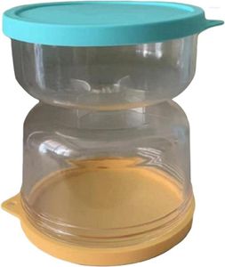 Bouteilles de stockage Pickle Flip Jar Jus Separator Food Container Transparent Olive Sablier Pour Okra Champignons Jalapenos B