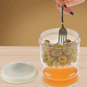 Bouteilles de stockage Pickle Olive Conteneur Sec Séparateur Humide Concombre Sablier Jus Plastique Cuisine Hermétique