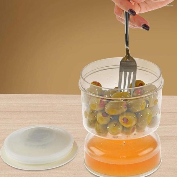 Bouteilles de stockage Pickle Olive Conteneur Sec Séparateur Humide Concombre Sablier Jus Plastique Cuisine Hermétique