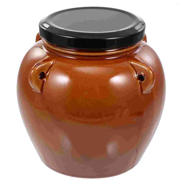 Bouteilles de stockage Pot de légumes marinés Pot scellé en céramique pour choucroute Kimchi noyé