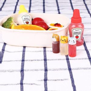 Botellas de almacenamiento, accesorios para Picnic, caja Bento, contenedor pequeño para salsa, botella de salsa de tomate, aderezo para ensalada, contenedores de despensa