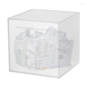 Opslagflessen Piggy Bank Break om een ​​kleine opening te openen Ongekoppelde Geldbox Frosted Savings Jar Cash Saving for Coin