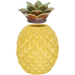 Opslagflessen ananas thee keramische pot draagbare houder reisbus koekjescontainers bloem losse doos tin