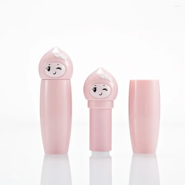 Bouteilles de rangement rose mignon lèvre à lèvres vide vide emballage de rouge à lèvres recyclable en stock