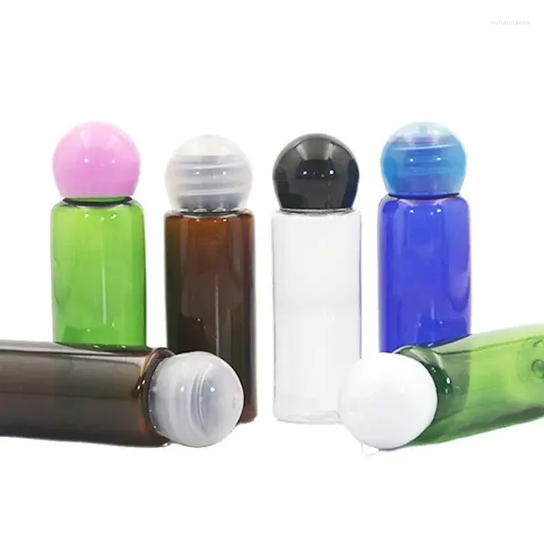 Bouteilles de rangement bouteille en plastique 20 ml vide rechargeable contenant cosmétique couvercle sphérique Emulsion Emballage 50pcs