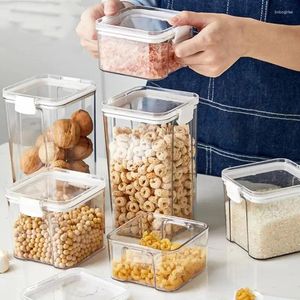 Opslagflessen plastic containers voor keukenpotten bulkgranen kruiden dozen koelkast organizer met deksel