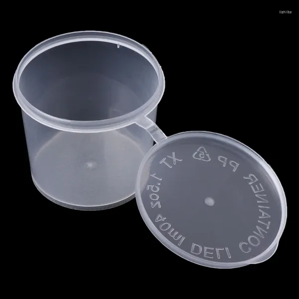 Bouteilles de rangement tasses de sauce jetable en plastique avec support de couvercle de scellage pour le boîtier contenu