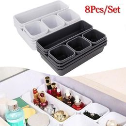 Bouteilles de rangement Organisateurs de tiroirs en plastique Rectangle Square 8 couleurs Cosmetics Box Homekitchen