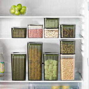 Bouteilles de rangement Boîtes à boîtier en plastique ou céréales en vrac Organisateurs de cuisine pour l'organisateur de garde-manger avec un réfrigérateur à domicile de couvercle