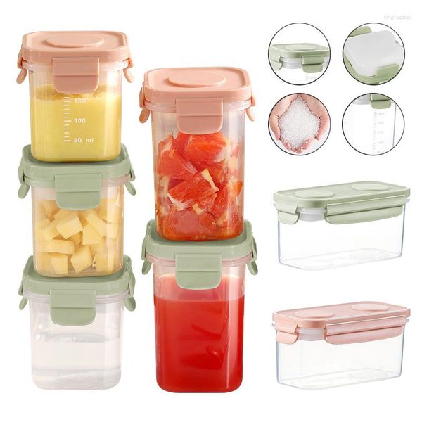 Bouteilles de stockage Récipients alimentaires en plastique Bac à lait pour fruits pour bébés avec glacière détachable Réfrigérateur portable Pot pour tout-petits