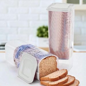 Bouteilles de stockage porte-pain Sandwich en plastique avec couvercle hermétique, conteneur frais, boîte à pain pour comptoir de cuisine
