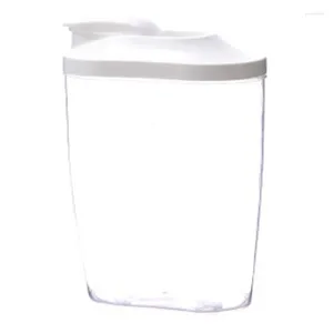 Opslagflessen Plastic Verzegelde Granen Dispenser Box Verse Keuken Transparante Voedselbus Graan Rijst Container Mooie Organizer
