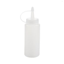 Bouteilles de stockage Bouteille à presser en plastique Distributeur de condiments Ketchup Moutarde Sauce Blanc clair 6Oz