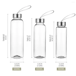 Bouteilles de stockage en plastique Transparent rond Portable eau randonnée en plein air Yoga vélo sport voyage transportant pour bouteille Drinkware