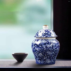 Bouteilles de stockage pot de gingembre en porcelaine décor à la maison Accent décoratif Vase à fleurs en céramique émaillé