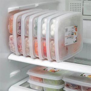 Opslagflessen draagbare 4-compartiment voedselbox: organisator voor koelkast vriezer Clear Kitchen Tool Scheiden uien gember scheiden