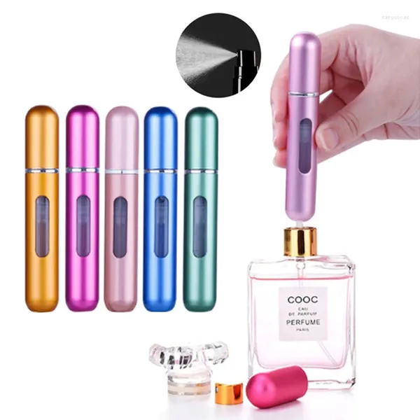 Botellas de almacenamiento Portátil 8 ml Mini botella de perfume recargable con spray Jar Bomba de aroma Envases cosméticos vacíos Atomizador para herramienta de viaje