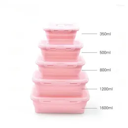 Bouteilles de rangement bac à légumes Portable choses utiles pour accessoires de cuisine boîte à déjeuner pliante en Silicone organisateur en plastique Organization