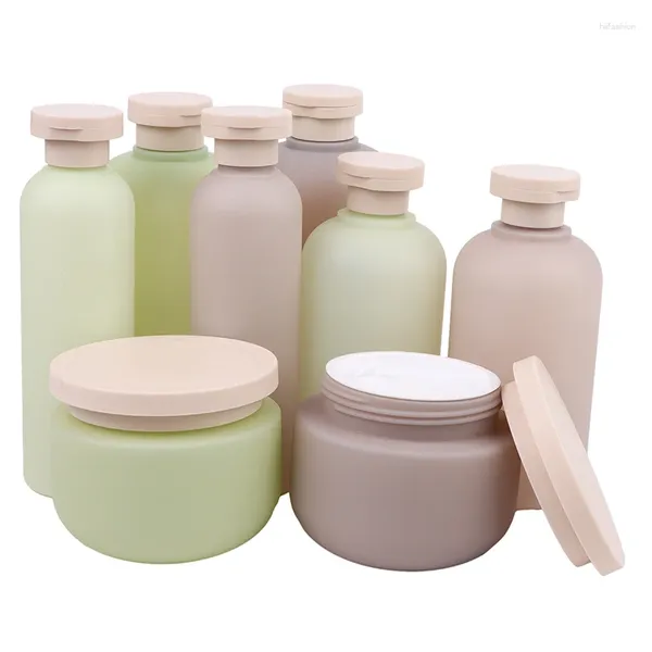 Bouteilles de stockage Portable vert/gris bouteille rechargeable Filp couvercle vide en plastique désinfectant pour les mains shampooing lotion cosmétique crème pots voyage