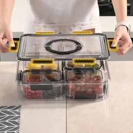Bouteilles de rangement Poignée portable Boîte de collation compacte pour voyager multi-usage alimentaire avec fermeture de boucle