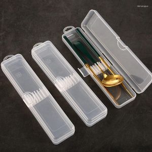 Bouteilles de rangement organisateur de brosse de maquillage Portable crayon à sourcils vaisselle baguettes transparentes avec boîte de couverture accessoires de cuisine