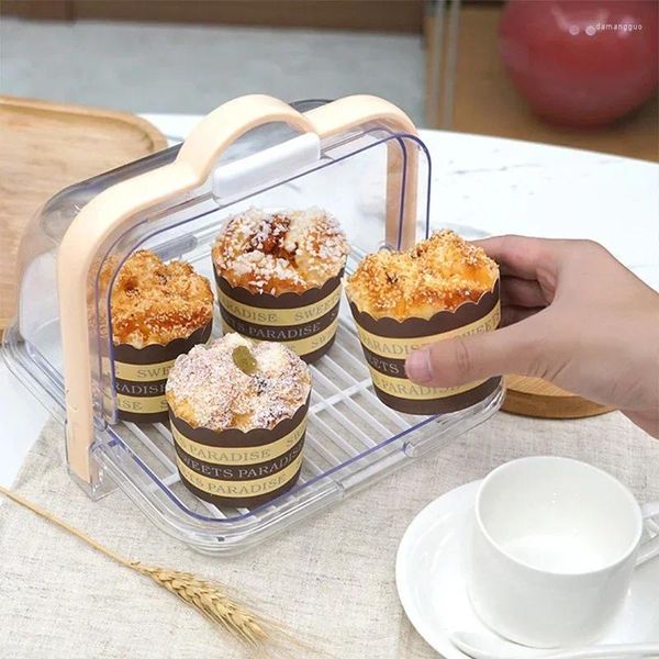 Bouteilles de rangement Étui à transport polyvalent portable avec plateau drainage Flip Cover Flip Fruits Pain de pain de gâteau de desserts