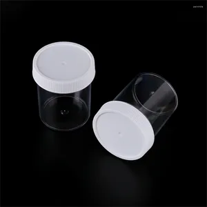 Bouteilles de rangement pots transparents en plastique portables avec couvercle à vis