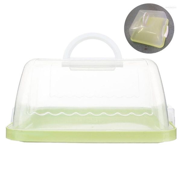 Bouteilles de stockage Portable en plastique carré gâteau boîte Cupcake Dessert conteneur pour CASE poche R7UB