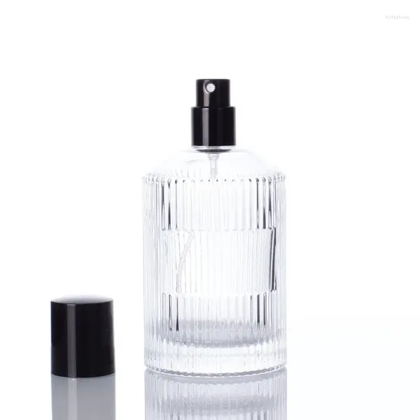 Bouteilles de rangement motif de colonne verticale de bouteille rechargeable portable avec capuchon noir