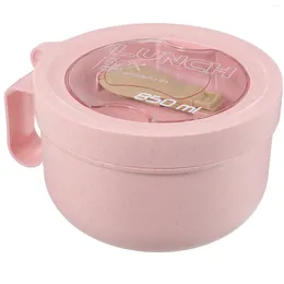 Bouteilles de rangement Portable Student Instant Noodle Bowl with cuo déjeuner à la cuillère grande capacité scellée boîte beige nouilles nouilles à soupe pp