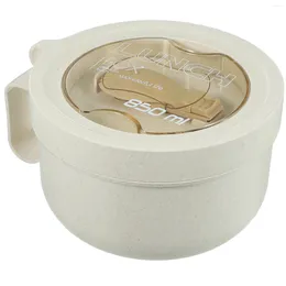 Bouteilles de rangement Portable Student Instant Noodle Bowl with cuiller déjeuner à grande capacité Scelled Boîte beige Ramen Bols Containtes