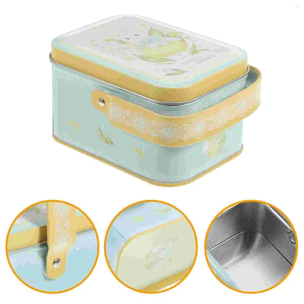 Bouteilles de rangement Portable Box Box Case de sucre Cuisine Cookie Jar Tins avec couvercles Festival de biscuits à contenants en filet