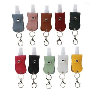 Bouteilles de stockage Bouteille de voyage portable Porte-clés Spray à brume fine Récipient vide réutilisable avec cuir pour transporteur 28ED