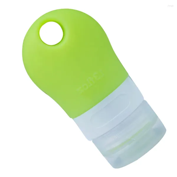Botellas de almacenamiento Botella de viaje portátil Dispensadores de jabón de silicona Recipientes de loción de silicona 90 ml (verde claro)