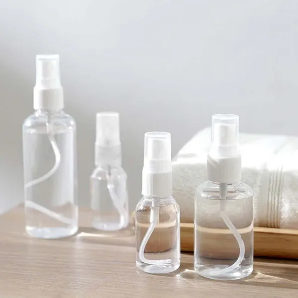 Botellas de almacenamiento, dispensador de viaje portátil, pulverizador para peluquería, maquillaje, agua transparente, pulverizador cosmético, atomizador recargable