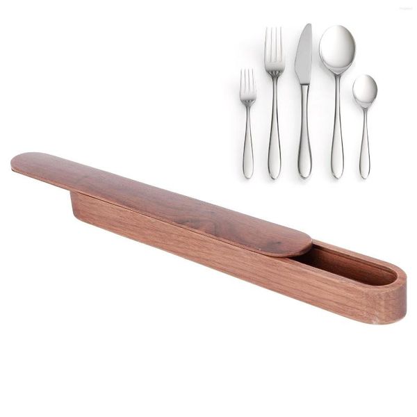 Bouteilles de stockage Portable Voyage Baguettes Réutilisables Boîte Baguettes Style Chinois Étui Antidérapant Cadeau En Bois