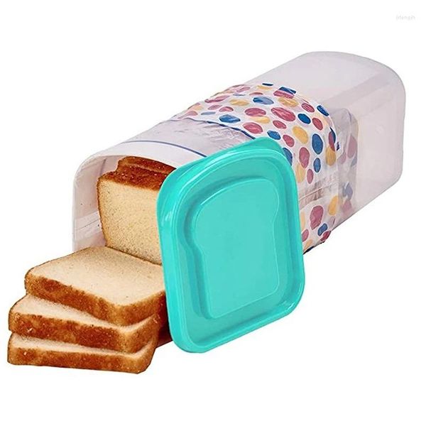 Bouteilles de stockage en matériau PP, boîte à pain rectangulaire, conteneur à gâteau translucide, étui d'emballage pour aliments secs et frais, conservation du pain