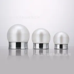 Bouteilles de rangement premium acrylique nocturne nocturne blanc perle rechargeable de bouteille de bouteille