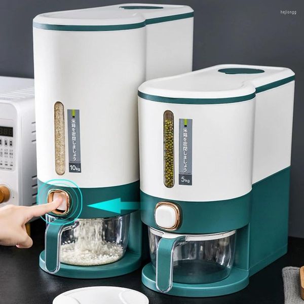 Distributeur automatique de céréales de type presse, bouteilles de stockage, récipient alimentaire en grains de café avec tasse à mesurer, Organization et cuisine