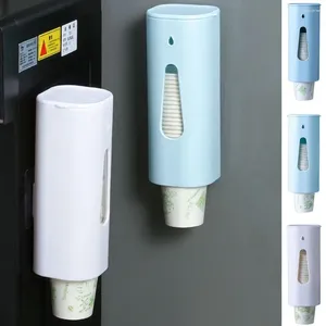 Botellas de almacenamiento Tipo de extracción Taza desechable Contenedor de papel Tazas montadas en la pared sin perforaciones Estante de plástico antipolvo Oficina