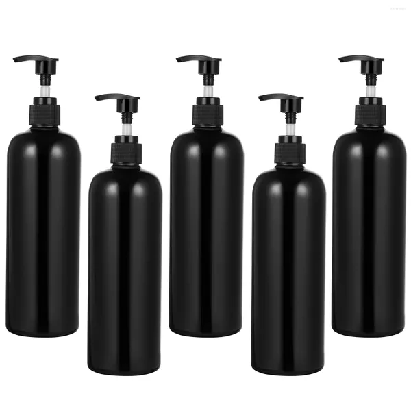 Botellas de almacenamiento Dispensador de botellas con bomba Contenedor vacío negro Loción Jabonera Dispensadores de champú Viaje