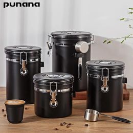 Bouteilles de stockage Punana Conteneur de café de grande capacité en acier inoxydable peut sceller les aliments de remplissage