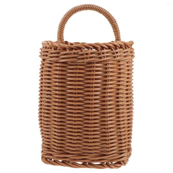 Botellas de almacenamiento Rattan Puerta colgante Cesta tejida Soportadora de baño Flores de flores Flores Pot de la pared del hogar Decoración al aire libre