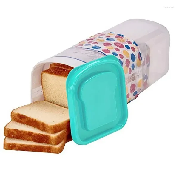 Botellas de almacenamiento Caja de pan rectangular Case de envasado de pastel translúcido para alimentos frescos secos HOOF Keeper 34x13x13cm