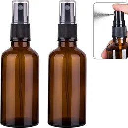 Opslagflessen Refilleerbare Amber Glass Spray Bottle voor etherische oliën Reisparfumverstuiver en planten water geven 5 ml-100 ml