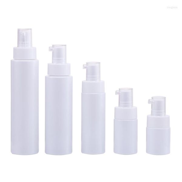 Botellas de almacenamiento Botella recargable 20ml-120ml Vacío Lujo Porcelana Bomba de vidrio blanco Envase cosmético Esencia Emulsión Loción Viales 8pcs