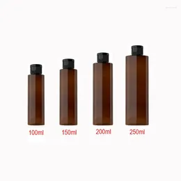 Bouteilles de rangement rechargeables vide 100 ml 150 ml 200 ml 250 ml Cosmetique Amber Pet Plastique bouteille Shampooin