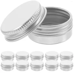 Bewaarflessen Hervulbare lipcontainer Ronde aluminium doos Luchtdichte glazen containers Cosmetica Sub